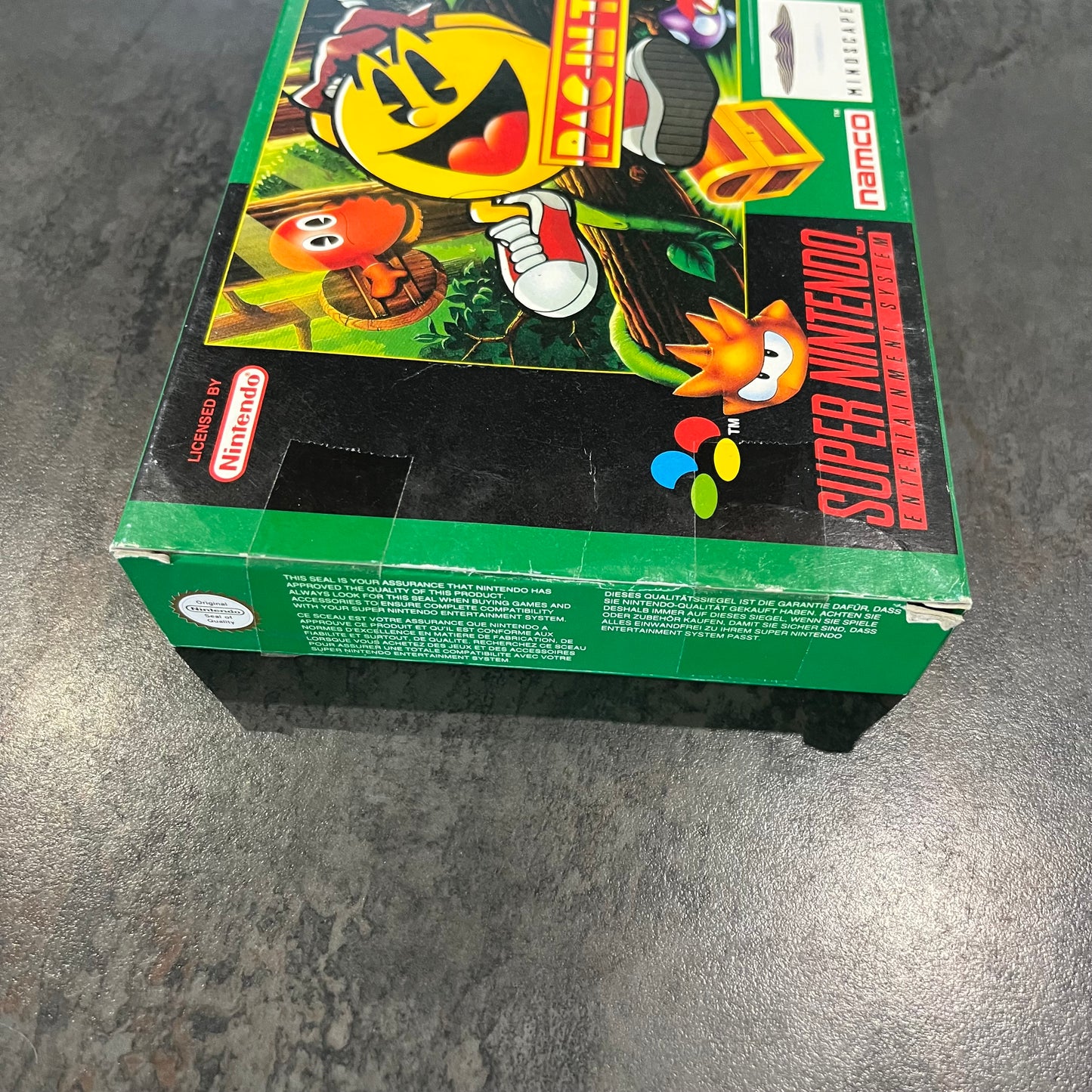 Pac-In-Time super Nintendo en boîte