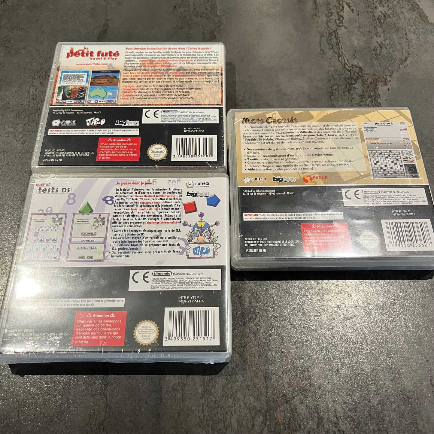 Lot 3 jeux DS neufs