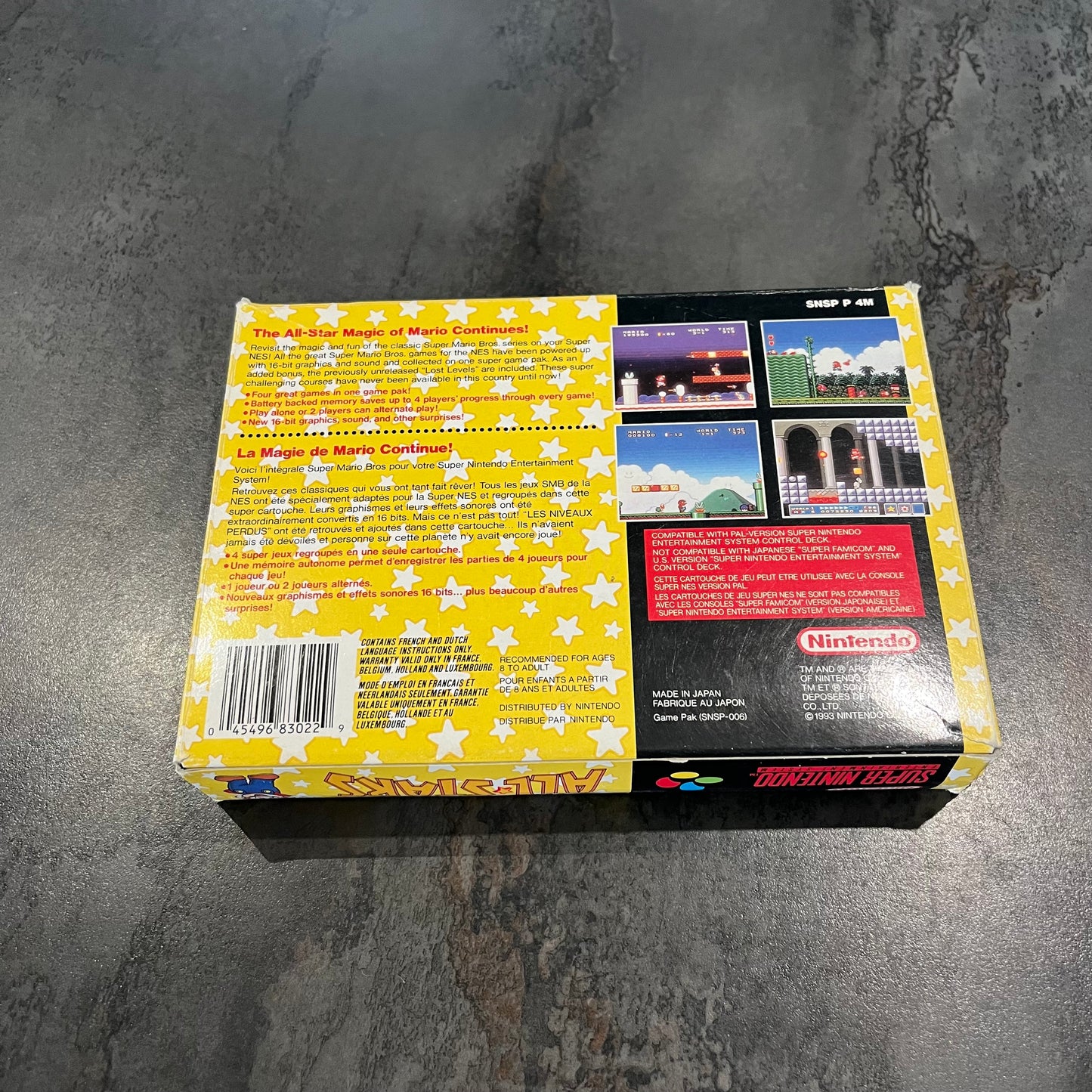 Super Mario All-Stars Super Nintendo en boîte