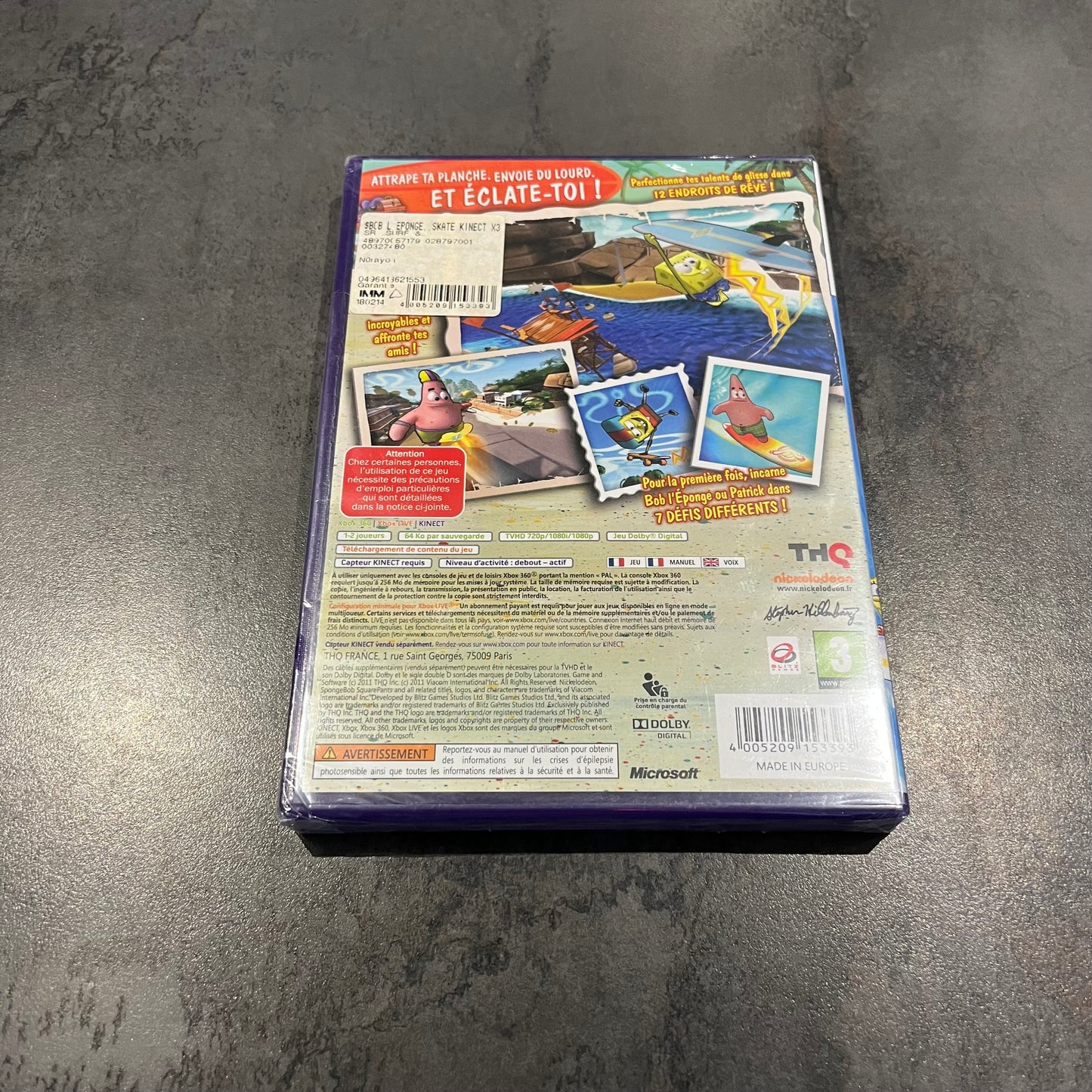 Bob l’Éponge Surf & Skate Roadtrip Xbox360 neuf