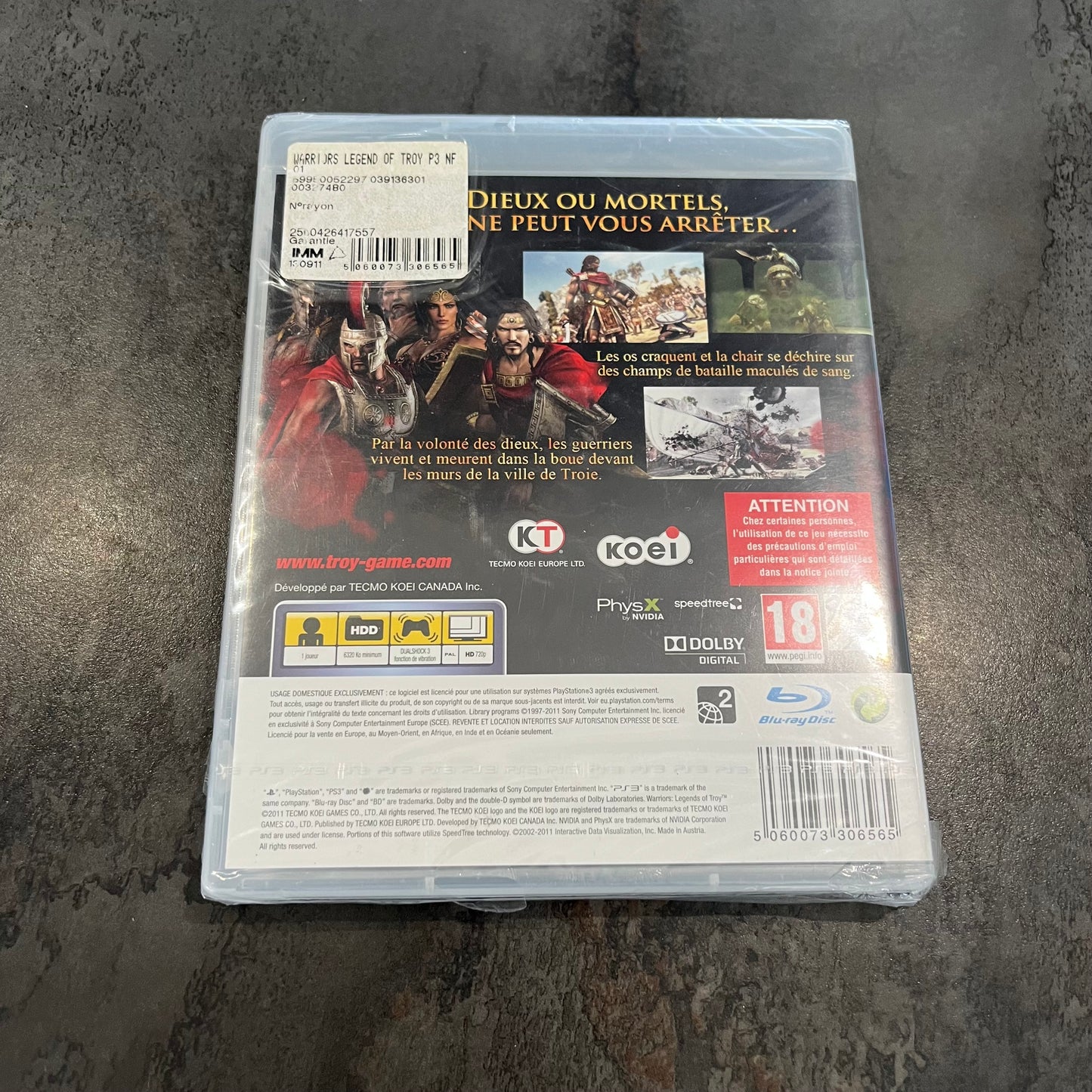 Warriors Legends of Troy PS3 neuf
